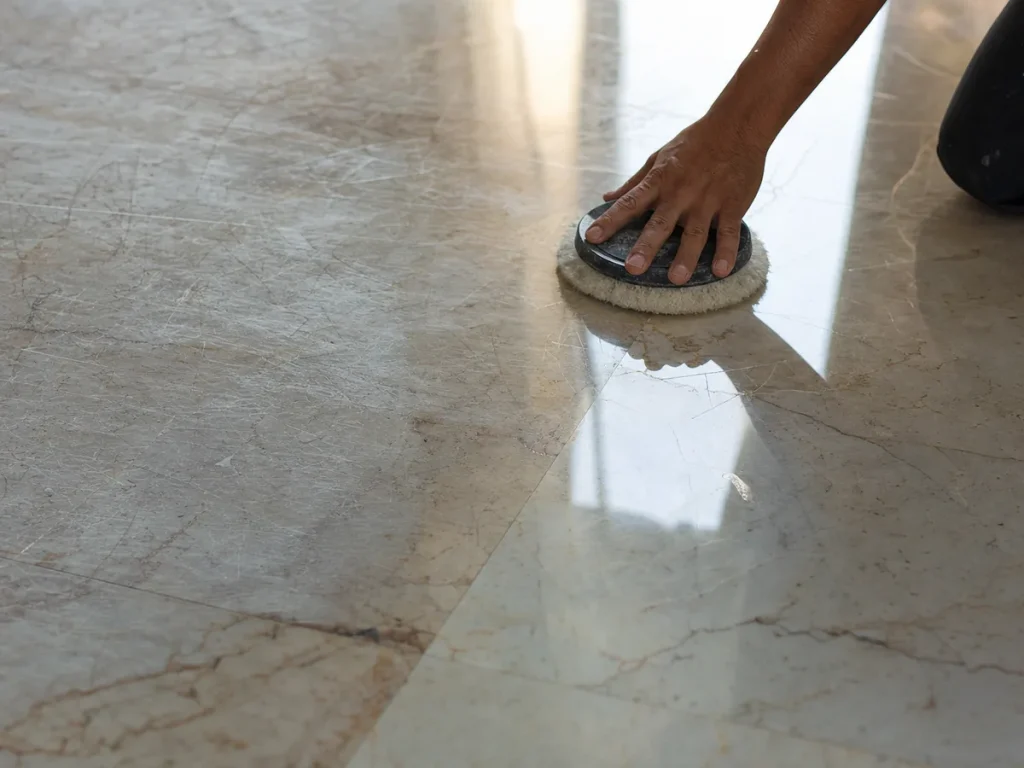 Striped marble flooring — guide by Projectes Sastre, Mallorca