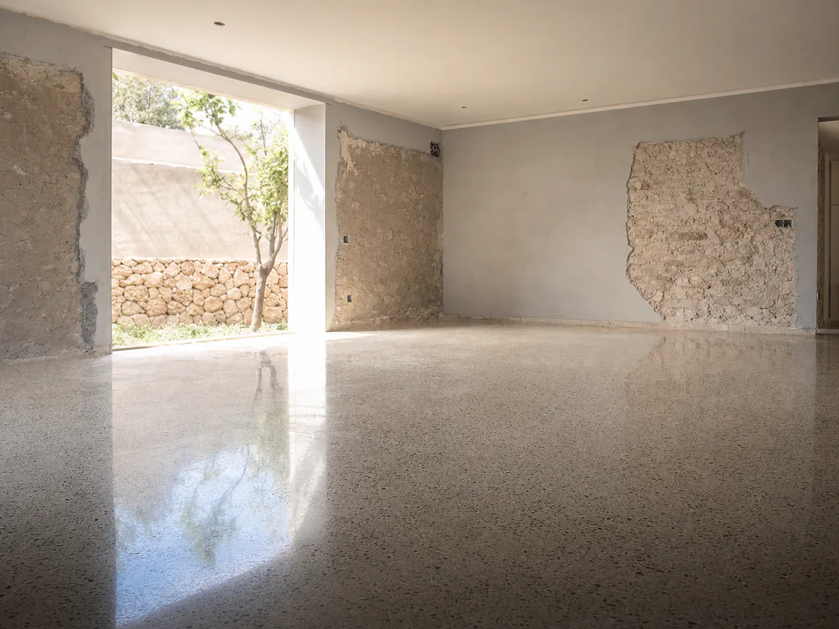 Pulido de suelos en obra nueva en Projectes Sastre, Mallorca